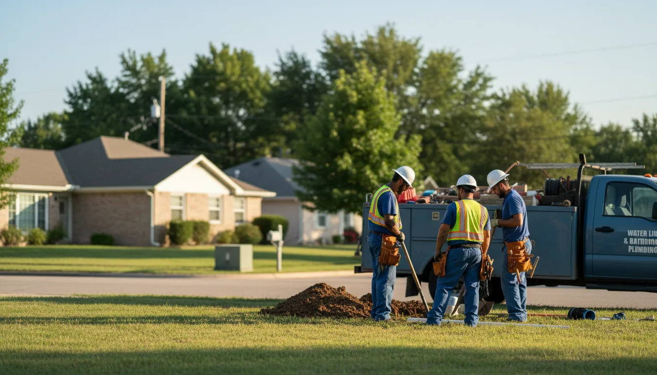 Residential water line and bathroom plumbing service in Aberdeen, OH
